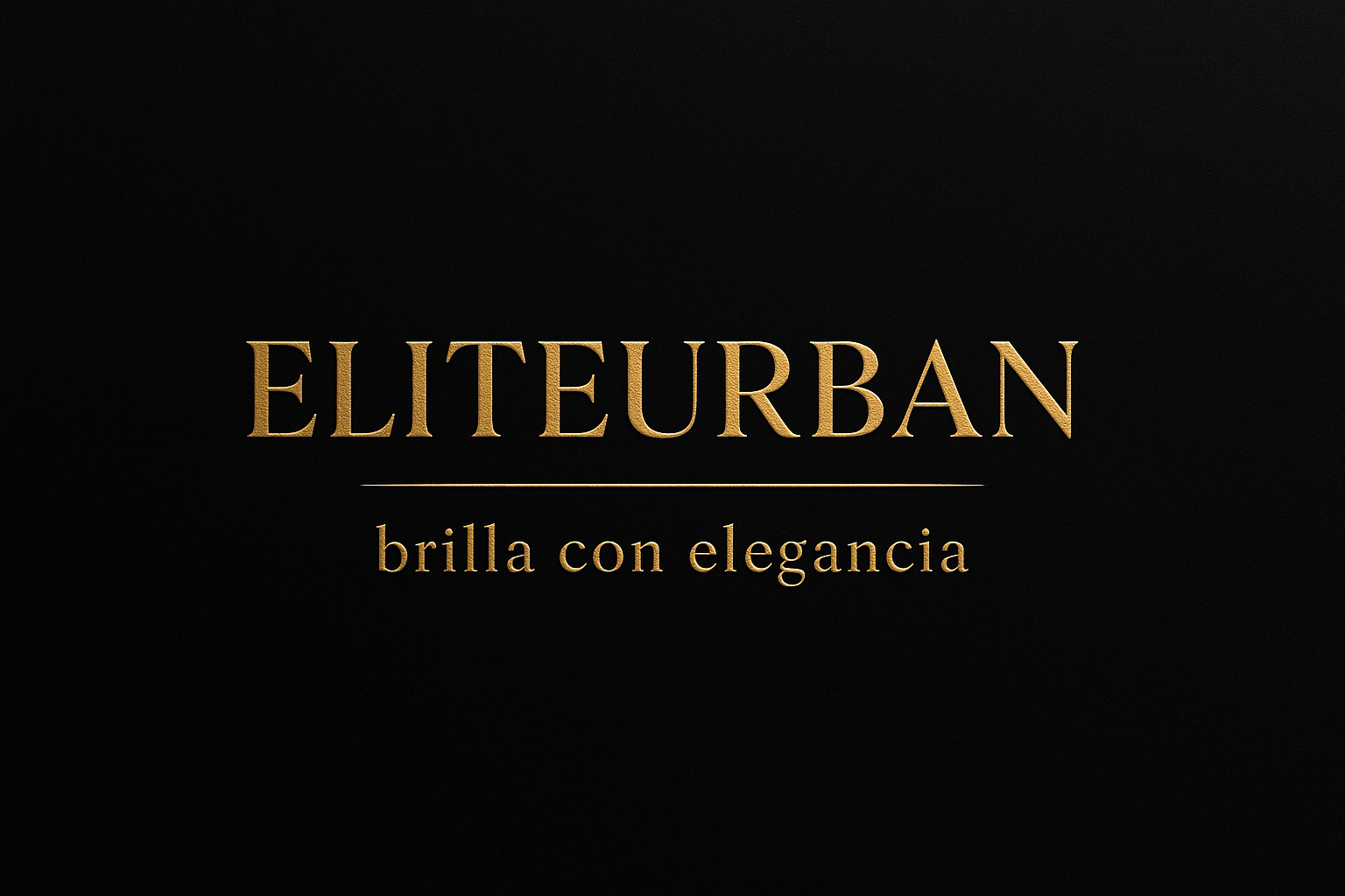 haz un logo con el nombre de ELITEURBAN y debajo un lema que diga brilla con elegancia, entre esas dos fraces deja un espacio de separacion y en ese espacio pon una linea y que las letras sean doradas y el fondo negro 